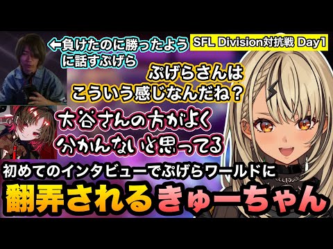 【スト6】初めてのアンバサダーインタビューでぷげらワールドに翻弄されるきゅーちゃんと大谷の方が分からないれんくん【神成きゅぴ/如月れん/蝶屋はなび/ぷげら/ひびき/ナウマン/ぶいすぽ切り抜き】
