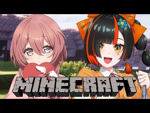 [Minecraft] It's Valentine's Day, so I'm going to make a candy house with Moka!!! [Vspo! / Choya Hanabi]
