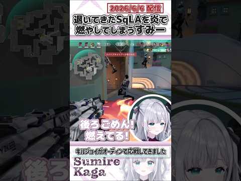 退いてきたSqLAを炎で燃やしてしまうすみー【花芽すみれ/一ノ瀬うるは/ありさか/SqLA/kinako/ぶいすぽっ！/VALORANT/切り抜き】#shorts