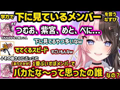 学力で下にみてるメンバーを言うなずぴに爆笑、若い子の話題に無理に合わせたりレイドに嫉妬するありさかに爆笑するひなーの、悪ガキ状態のなずひなを叱るありママww【橘ひなの/花芽なずな/ありさか/ぶいすぽ】
